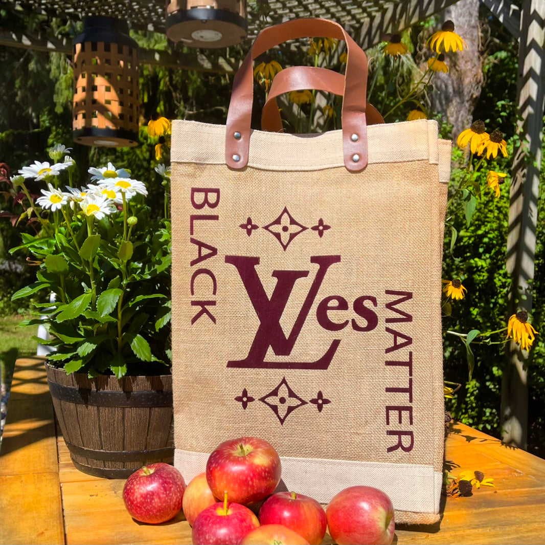 EXCLUSIVE TALL BROWN HANDLE TOTE- Black Lives Matter